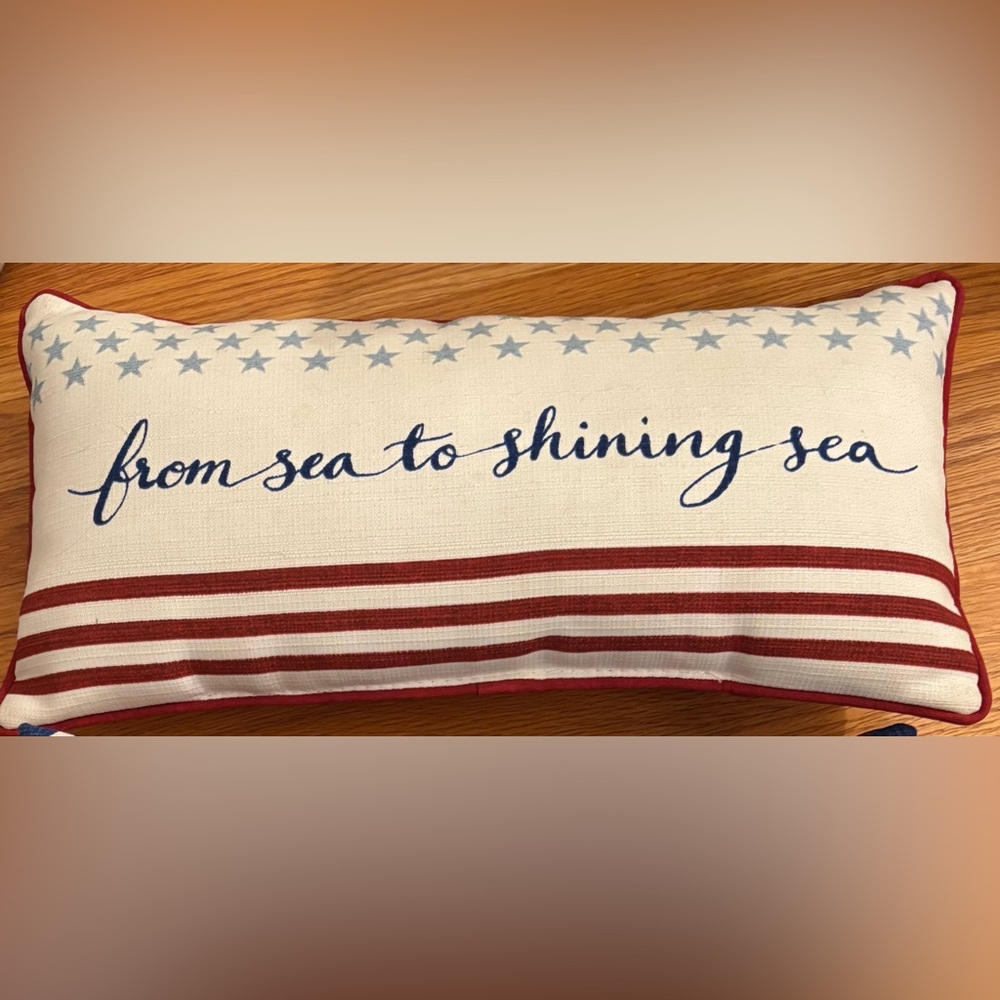 Patriotic Decorative Pillow with Stars and Stripes